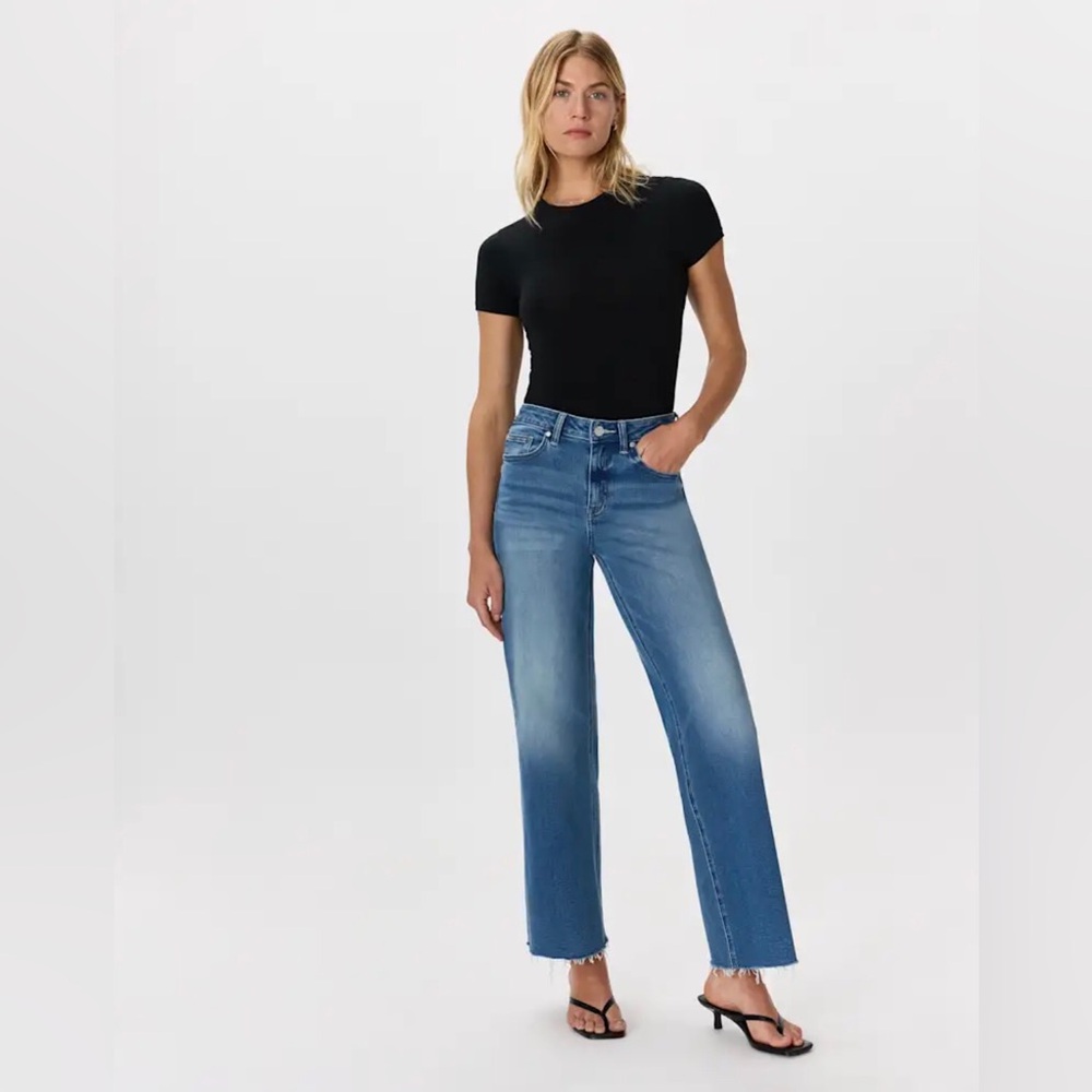 Quince Bella Stretch Wide Leg Jeans in Twilight Blue Frey Size 27.